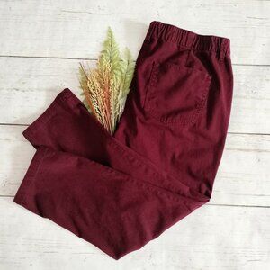 St John's Bay High Rise Ankle Jeans 16W Burgundy Utility Brushed Twill 36x28